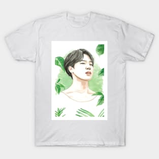 BTS Jimin Park Jimin Nature Plant Watercolour Painting T-Shirt